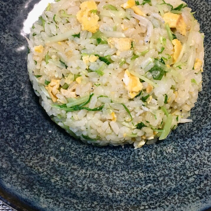 あっさり☆しらすと水菜の炒飯で簡単ランチ